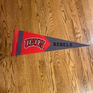 UNLV (university of Nevada Las Vegas) REBELS PENNANT black, grey, red